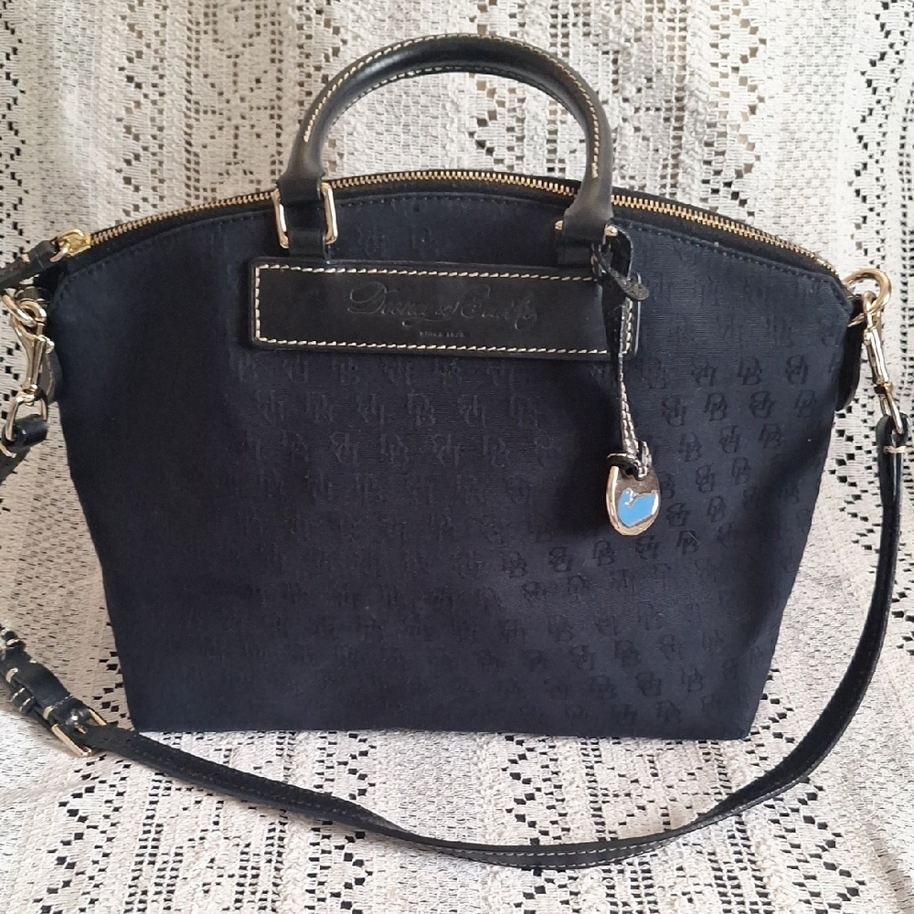 Dooney & Bourke Black Mini Signature Satchel With Detachable Handbag
